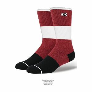 CRANKBROTHERS Cyklistické ponožky klasické - ICON MTB 9'' - červená/černá/bílá 42-47