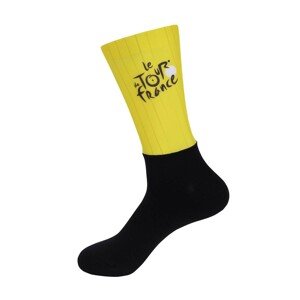 BONAVELO Cyklistické ponožky klasické - TOUR DE FRANCE 2023 - žlutá/černá S-M