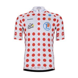BONAVELO Cyklistický dres s krátkým rukávem - TOUR DE FRANCE 2023 - červená/bílá 2XL