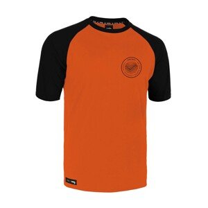 ROCDAY Cyklistický dres s krátkým rukávem - GRAVEL - oranžová/černá L