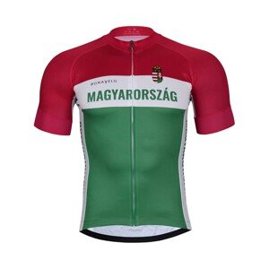 BONAVELO Cyklistický dres s krátkým rukávem - HUNGARY - červená/zelená/bílá XS