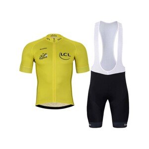 BONAVELO Cyklistický krátký dres a krátké kalhoty - TOUR DE FRANCE 2023 - černá/žlutá