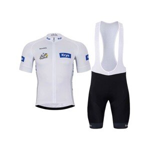 BONAVELO Cyklistický krátký dres a krátké kalhoty - TOUR DE FRANCE 2023 - černá/bílá/modrá