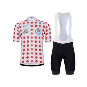BONAVELO Cyklistický krátký dres a krátké kalhoty - TOUR DE FRANCE 2023 - červená/bílá/černá