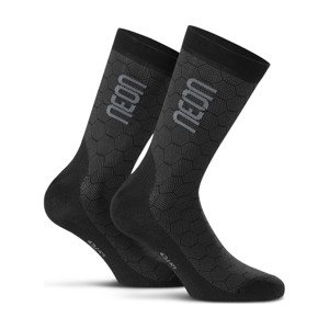 NEON Cyklistické ponožky klasické - NEON 3D - černá/šedá 39-42