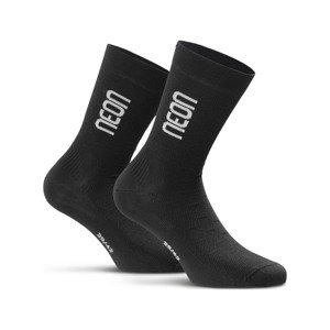 NEON Cyklistické ponožky klasické - NEON 3D - černá/bílá 43-47