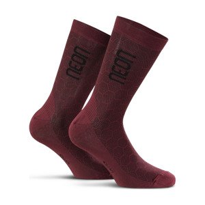 NEON Cyklistické ponožky klasické - NEON 3D - bordó 43-47