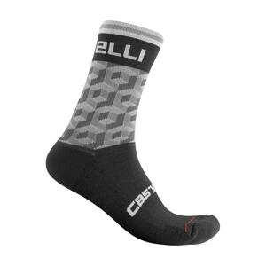 CASTELLI Cyklistické ponožky klasické - CUBI W 15 - šedá S-M