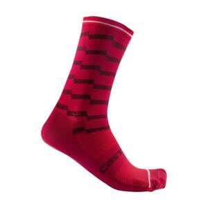 CASTELLI Cyklistické ponožky klasické - UNLIMITED 18 - červená/bordó 2XL