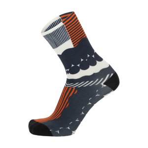 SANTINI Cyklistické ponožky klasické - OPTIC - oranžová/šedá/bílá