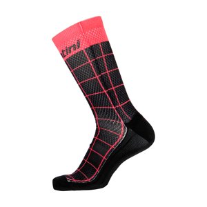 SANTINI Cyklistické ponožky klasické - DINAMO MEDIUM - černá/červená XL