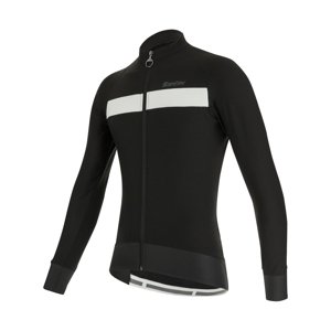 SANTINI Cyklistický dres s dlouhým rukávem zimní - ADAPT WOOL - černá/bílá XL