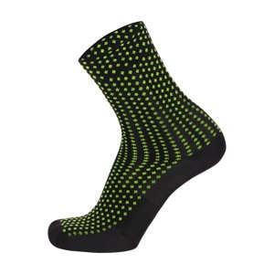 SANTINI Cyklistické ponožky klasické - SFERA - zelená/černá XL