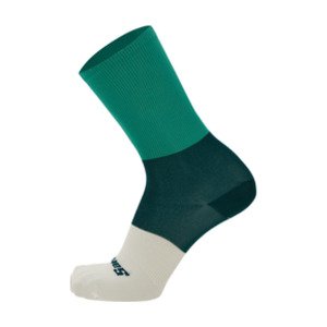 SANTINI Cyklistické ponožky klasické - BENGAL  - bílá/zelená XL