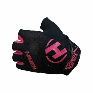HAVEN Cyklistické rukavice krátkoprsté - DEMO - černá/růžová