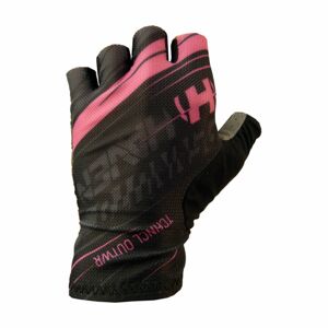 HAVEN Cyklistické rukavice krátkoprsté - PENNUTO - černá/růžová
