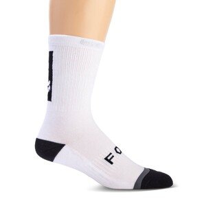 FOX Cyklistické ponožky klasické - DEFEND CREW 8"  - bílá/černá S-M