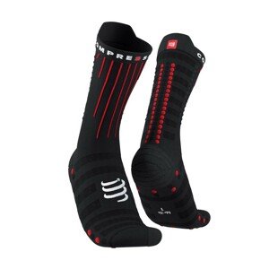 COMPRESSPORT Cyklistické ponožky klasické - AERO - červená/černá 42-44