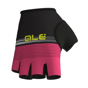 ALÉ Cyklistické rukavice krátkoprsté - CLASSICHE DEL NORD - černá/růžová XL
