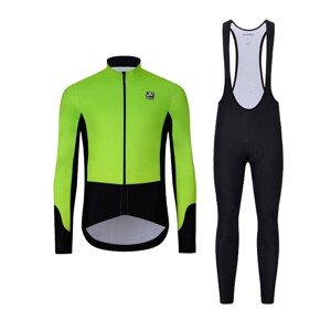 HOLOKOLO Cyklistická zimní bunda a kalhoty - CLASSIC - světle zelená/černá