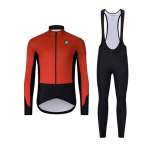 HOLOKOLO Cyklistická zimní bunda a kalhoty - CLASSIC - červená/černá