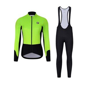 HOLOKOLO Cyklistická zimní bunda a kalhoty - CLASSIC LADY - černá/světle zelená