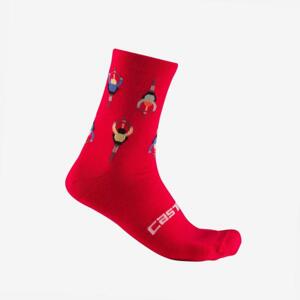 CASTELLI Cyklistické ponožky klasické - APPERITIVO - červená S-M