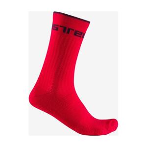 CASTELLI Cyklistické ponožky klasické - DISTANZA 20 - červená L-XL