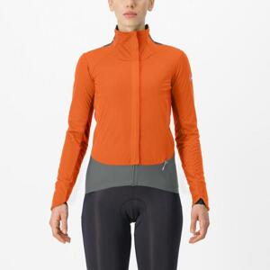 CASTELLI Cyklistická zateplená bunda - ALPHA DOPPIO ROS W - oranžová S