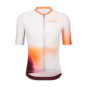 SANTINI Cyklistický dres s krátkým rukávem - OMBRA - bílá/oranžová S