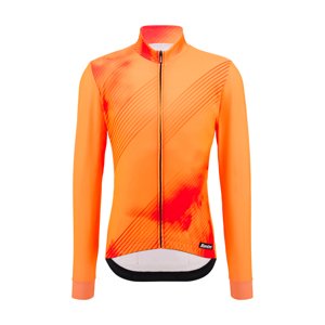 SANTINI Cyklistický dres s dlouhým rukávem zimní - PURE DYE - oranžová S