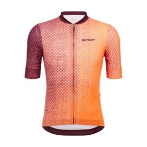 SANTINI Cyklistický dres s krátkým rukávem - PAWS FORMA - oranžová/bordó 2XL