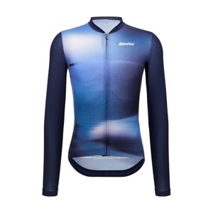 SANTINI Cyklistický dres s dlouhým rukávem letní - OMBRA ECO SLEEK  - modrá 2XS