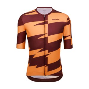 SANTINI Cyklistický dres s krátkým rukávem - FURIA SMART - oranžová/bordó 2XL