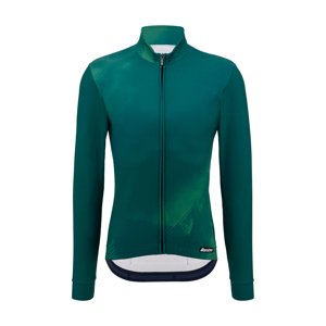 SANTINI Cyklistický dres s dlouhým rukávem zimní - PURE DYE - zelená 2XL