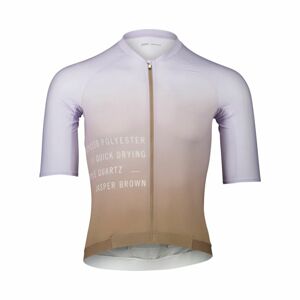 POC Cyklistický dres s krátkým rukávem - PRISTINE PRINT - hnědá/fialová L