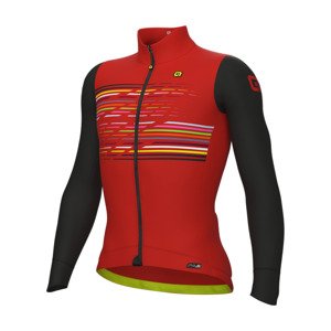 ALÉ Cyklistický dres s dlouhým rukávem zimní - LOGO PR-S - červená/černá 2XS