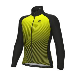 ALÉ Cyklistický dres s dlouhým rukávem zimní - MODULAR PRAGMA - žlutá/černá 5XL