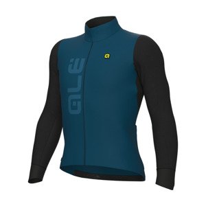 ALÉ Cyklistický dres s dlouhým rukávem zimní - QUICK R-EV1 - černá/modrá S