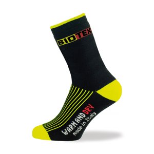 BIOTEX Cyklistické ponožky klasické - TERMO - žlutá/černá 43-44