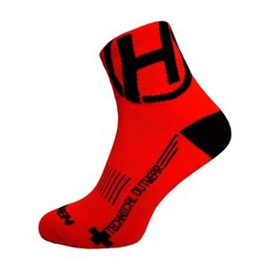 HAVEN Cyklistické ponožky klasické - LITE SILVER NEO 2PAK - červená/černá 34-36