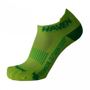 HAVEN Cyklistické ponožky klasické - SNAKE SILVER NEO 2PAK - zelená/žlutá 40-41