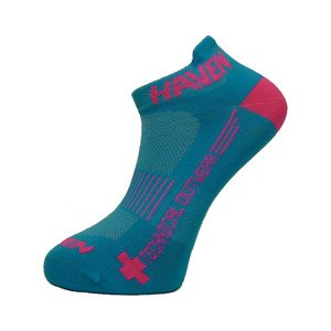 HAVEN Cyklistické ponožky klasické - SNAKE SILVER NEO 2PAK - modrá/růžová 42-43