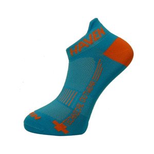 HAVEN Cyklistické ponožky kotníkové - SNAKE SILVER NEO 2PAK - oranžová/modrá 44-46