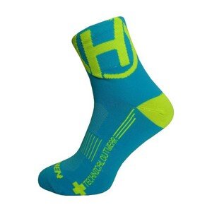 HAVEN Cyklistické ponožky klasické - LITE SILVER NEO 2PAK - modrá/žlutá 40-41