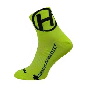 HAVEN Cyklistické ponožky klasické - LITE SILVER NEO 2PAK - žlutá/černá 42-43