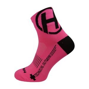 HAVEN Cyklistické ponožky klasické - LITE SILVER NEO 2PAK - černá/růžová 37-39