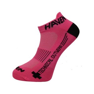 HAVEN Cyklistické ponožky klasické - SNAKE SILVER NEO 2PAK - černá/růžová 34-36