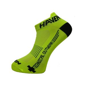 HAVEN Cyklistické ponožky klasické - SNAKE SILVER NEO 2PAK - žlutá/černá 40-41