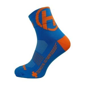 HAVEN Cyklistické ponožky klasické - LITE SILVER NEO 2PAK - oranžová/modrá 37-39